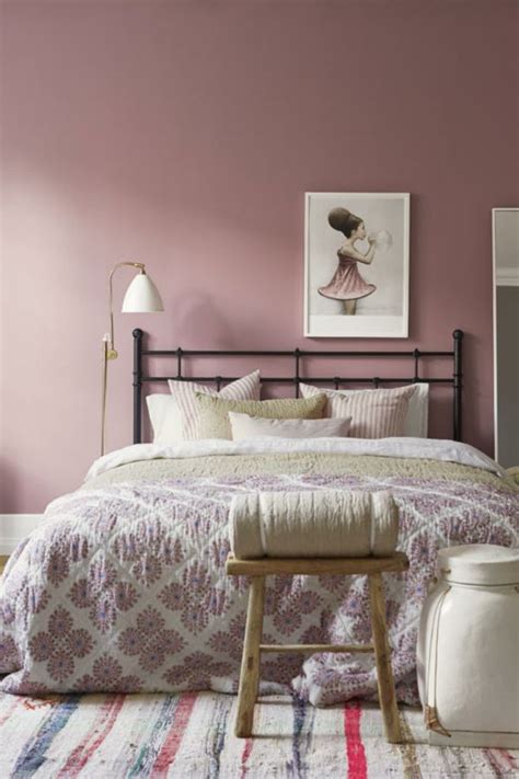 Altrosa Wandfarbe Für Die Vintage Wandgestaltung Im Schlafzimmer Mauve