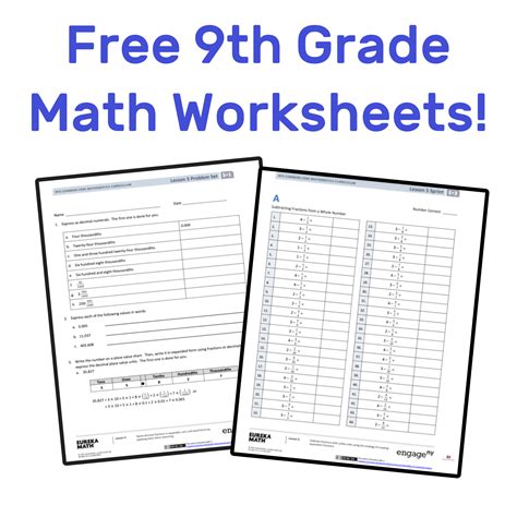 9th Grade Math Worksheets