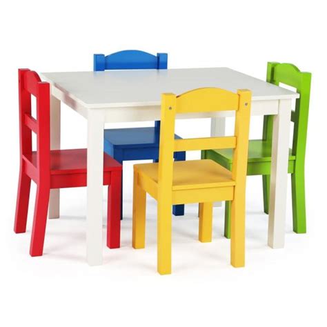 Chair and table for child wholesale price by nitin. Tot Tutors Summit 5-Piece White/Primary Kids Table and ...