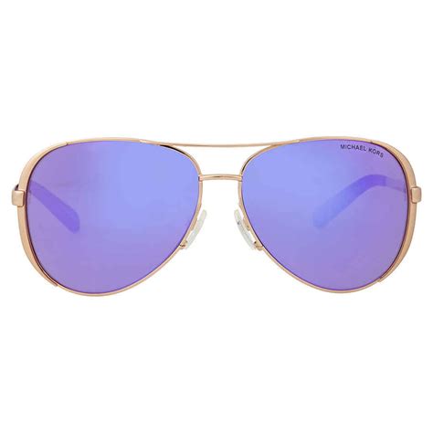 michael kors women s mirrored chelsea mk5004 10034v 59 rose gold aviator sunglasses