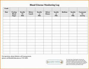 Diabetes Glucose Log Spreadsheet For Printable Blood Sugar Chart