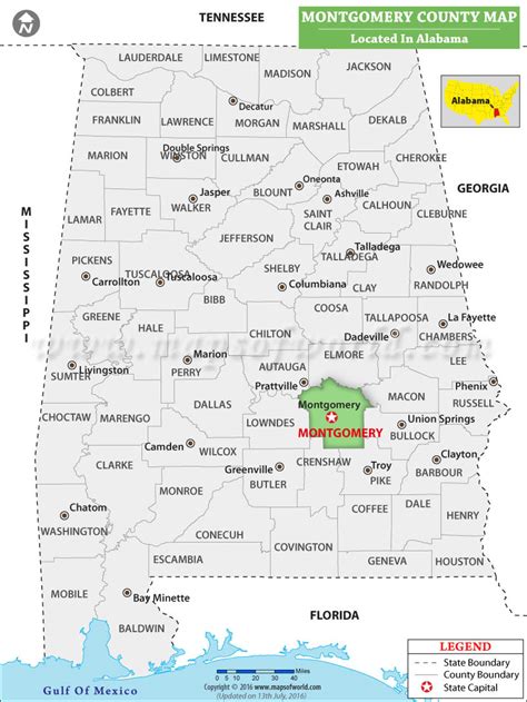 Montgomery County Map Alabama