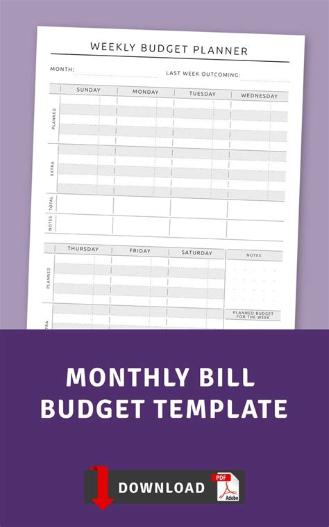 Bill Tracker Monthly Bill Planner Bill Payment Tracker Printable