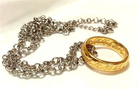 One Ring Necklace Lord Of The Rings 14k Gold Plated With Silver Chain