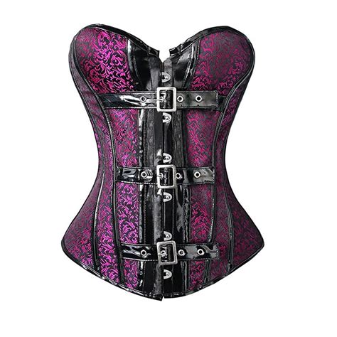 S Xxl Steampunk Corset Gothic Women Sexy Lingerie Purple Front Clasp Corsets And Bustiers