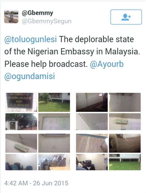 Maybe you would like to learn more about one of these? The Deplorable State Of The Nigerian Embassy In Malaysia ...