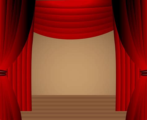 Red Curtain Theater Stage Scene Vector Vector Art And Graphics