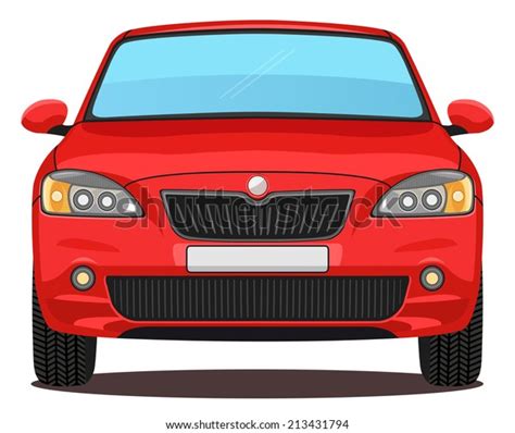 Vector Red Car Front View Stock Vector (Royalty Free) 213431794