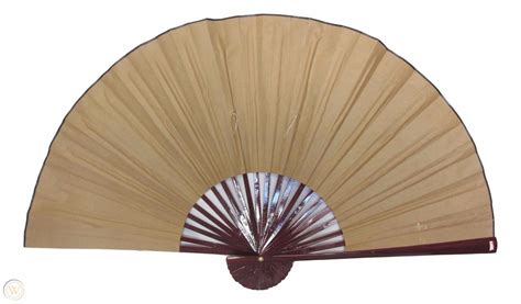 Large Vintage Painted Peacock Folding Fan 1931588420