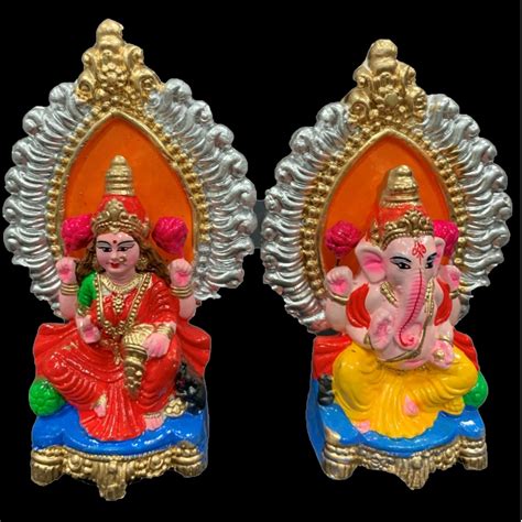 Pair Of Goddess Lakshmi And Lord Ganesh Murti For Diwali Pooja