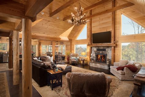 Mountain Home Log Cabin Retreat Rustic Living Room Other By