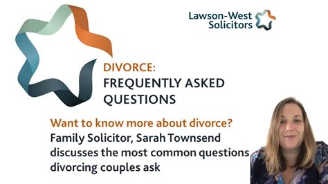 Divorce Faqs Sarah Townsend Lawson West Solicitors Youtube