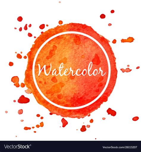 Orange Watercolor Splash Circle Background Vector Image