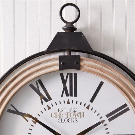 Large Pocket Watch Style Wall Clock Farmhouse Décor