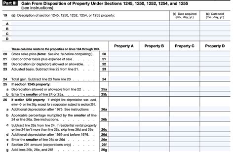 Irs Form 4797 Instructions Sales Of Business Property