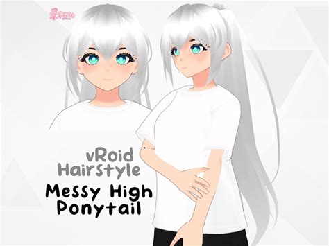 Messy High Ponytail Hairstyle Vroid Studio Stable Etsy
