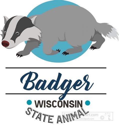 Wisconsin State Animal Badger Clipart Classroom Clip Art