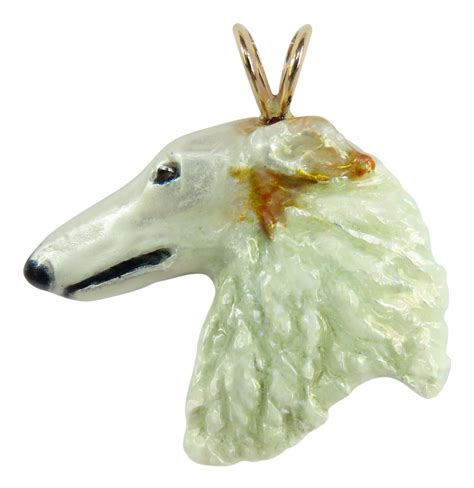 14k Gold Or Sterling Borzoi With Personalized Color Artwork — The