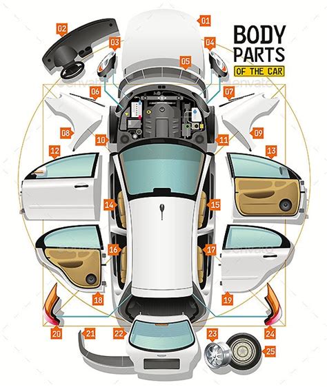 Body Parts Of The Car Vectors Graphicriver