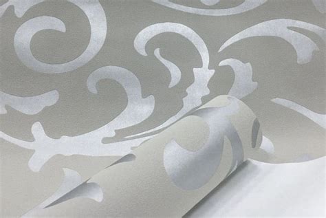 Silver Damask Embossed Victorian Wallpaper 3d Luxury Wall Covering