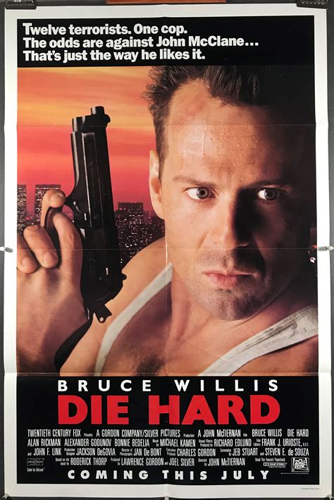 Die Hard Original Vintage Action Movie Poster Starring Bruce Willis