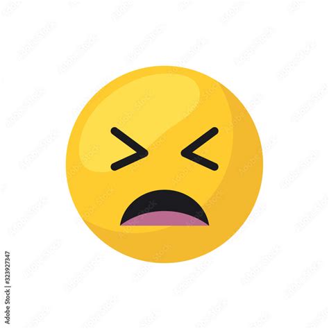 Frustrated Emoji Face Flat Style Icon Vector Design Stock Vector