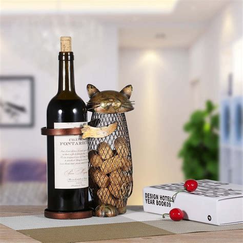 Cat Wine Cork And Bottle Holder Cat Wine Wine Rack Wine Decor