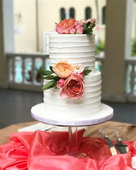 Coral Flowers Wedding Cakes Coral Flowers Wedding