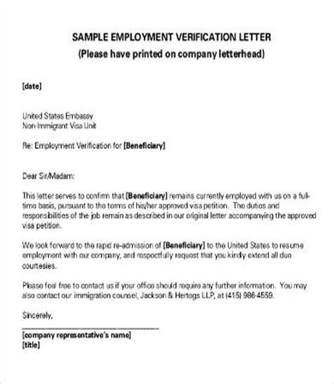 To whom it may concern, re: Employment Verification Letter For Visa - laustereo.com