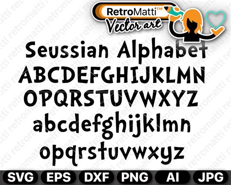 Seussian Alphabet Dr Seuss Svg Retromatti Made And Designed In Canada