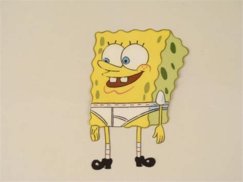 Cel Spongebob Chilling In Underwear Animation Original