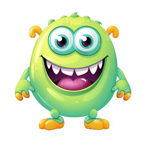 Funny Cartoon Smiling Monster Creature Halloween Illustration Of Happy