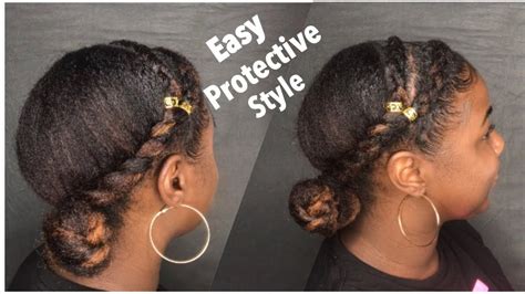 I ran out of hair in the back. Easy Protective Style for Natural Hair Without Weave - YouTube