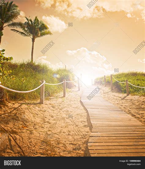 Beach Path Sunrise Image And Photo Free Trial Bigstock