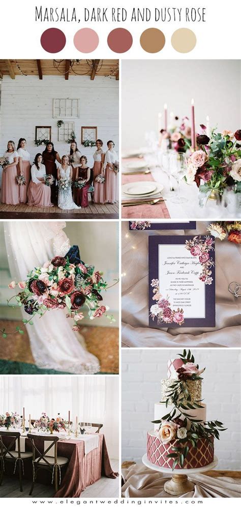 Top 6 Burgundy And Dark Red Fall Wedding Colors With Matching Invites