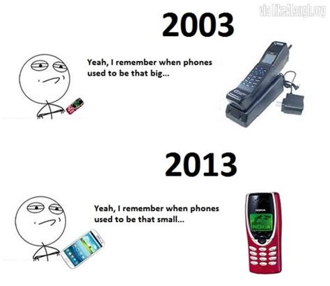 Cell Phone Sizes Throughout The Years Funny Pictures Bones Funny