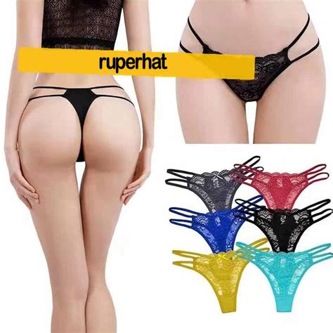Sexy Lace Thong Women Low Waist Panties Transparent Underwear