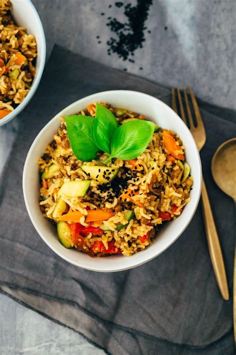 Einfacher Gebratener Reis Mit Linsen Vegan Glutenfrei Rezept