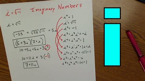 Imaginary Numbers Square Root Of Negative One I Youtube