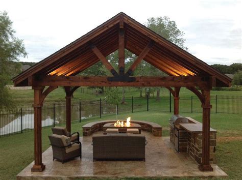 Outdoors This Beautiful Yet Rustic Freestanding Post And Beam Pavilion