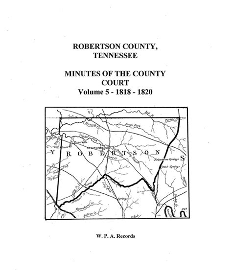 Robertson County Tennessee Minutes 1818 1820 Mountain Press And