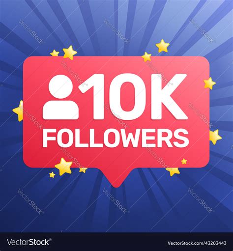 10000 Followers Banner Poster Congratulation Vector Image