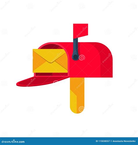 Open Mailbox With Paper Envelope Stock Vector Illustration Of Full