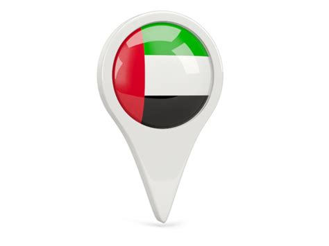 Round Pin Icon Illustration Of Flag Of United Arab Emirates