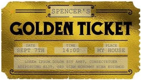 8 Free Golden Ticket Templates Word Excel Fomats