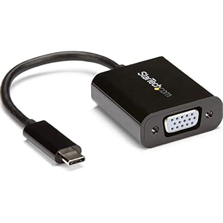 Amazon StarTech USB C To VGA Adapter Black 1080p Video