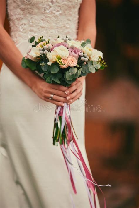 Beautiful Bridal Bouquet Of Different Flowers Stock Image Image Of