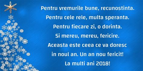 Ⓘ una o más entradas de foro concuerdan exactamente con el término buscado. Mesaje de Anul Nou - Un an nou fericit! La multi ani 2018! - mesajeurarifelicitari.com