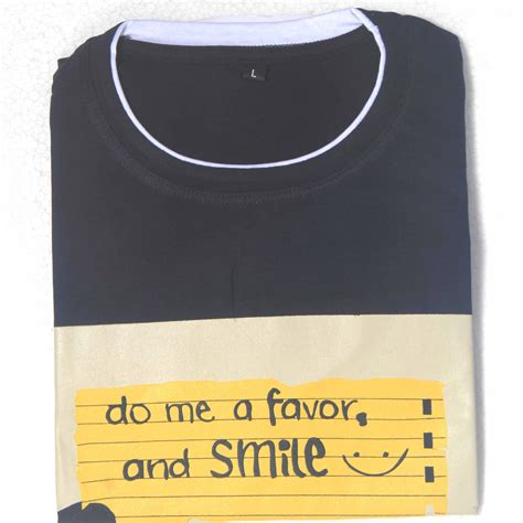 Do Me A Favor And Smile Round Neck T Shirt Yg35 Black Shoppersbd