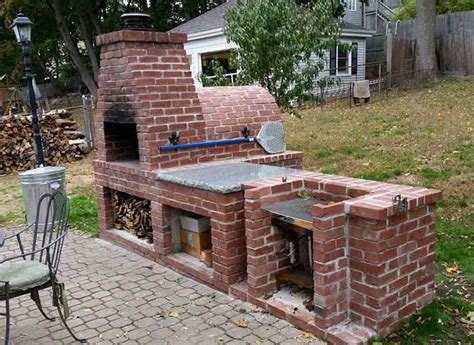 The grill grate hangs over the fire and with. Wood Fired Brick Pizza Oven and Brick BBQ Grill | Brick ...